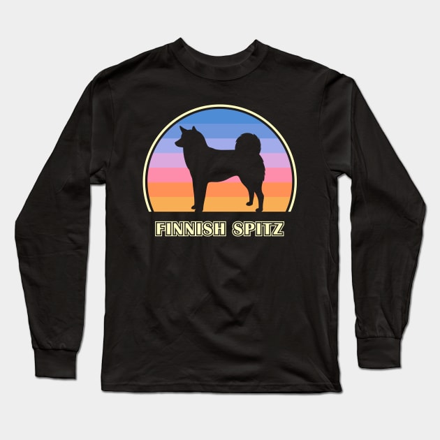 Finnish Spitz Vintage Sunset Dog Long Sleeve T-Shirt by millersye